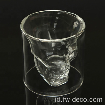 Double Wall Design Skull Whiskey Glass